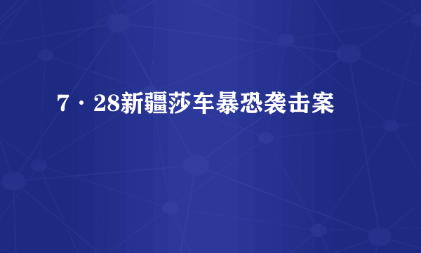 7·28新疆莎车暴恐袭击案