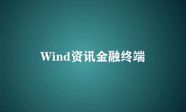 Wind资讯金融终端