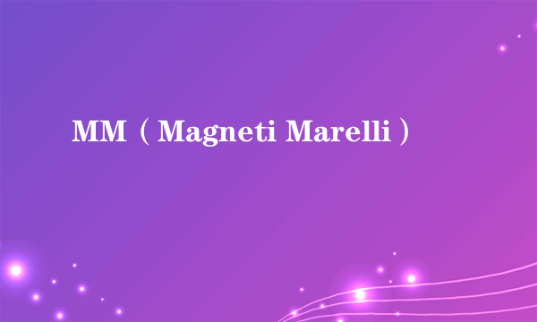 MM（Magneti Marelli）
