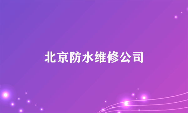 北京防水维修公司