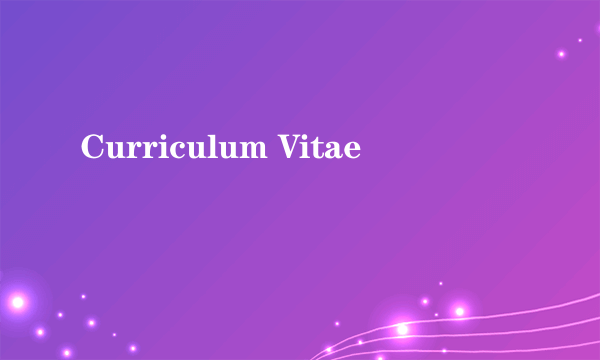 Curriculum Vitae