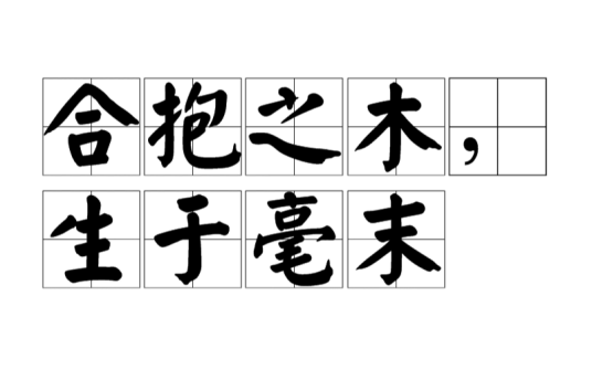 合抱之木，生于毫末