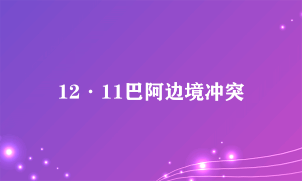 12·11巴阿边境冲突