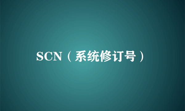 SCN（系统修订号）