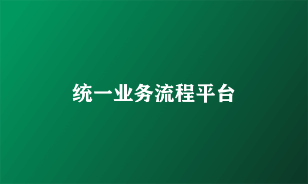 统一业务流程平台