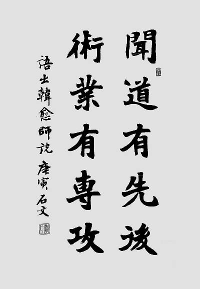 闻道有先后，术业有专攻（出自韩愈《师说》的句子）