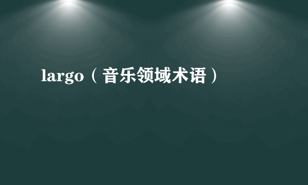 largo（音乐领域术语）
