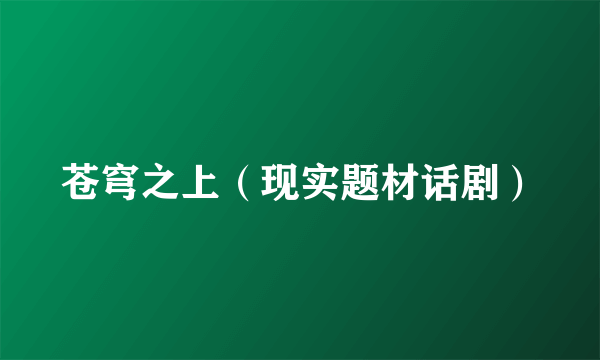 苍穹之上（现实题材话剧）