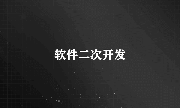 软件二次开发