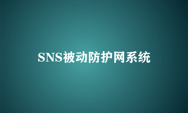 SNS被动防护网系统