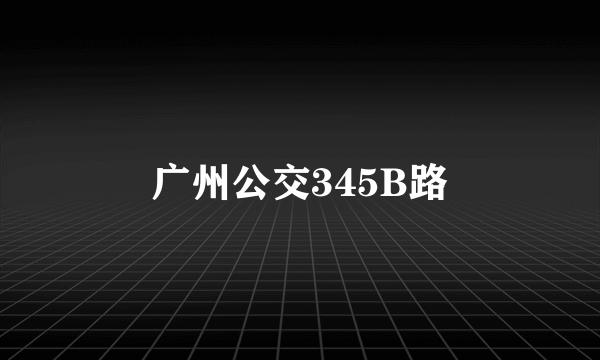 广州公交345B路