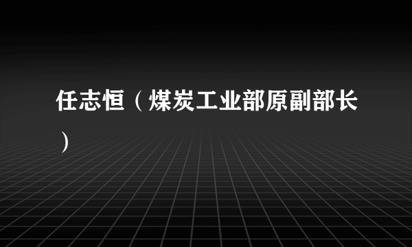 任志恒（煤炭工业部原副部长）