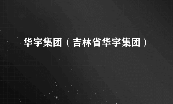 华宇集团（吉林省华宇集团）