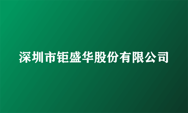 深圳市钜盛华股份有限公司