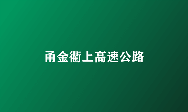 甬金衢上高速公路