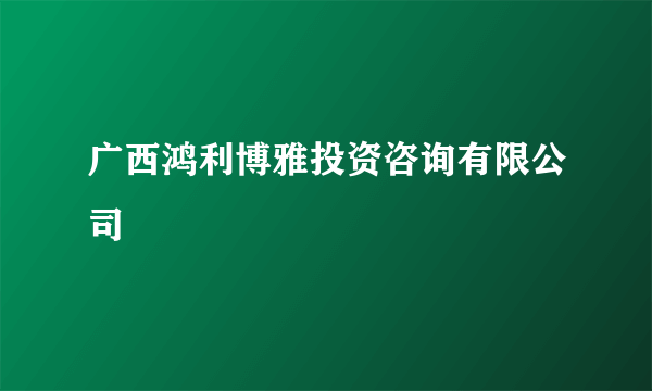 广西鸿利博雅投资咨询有限公司