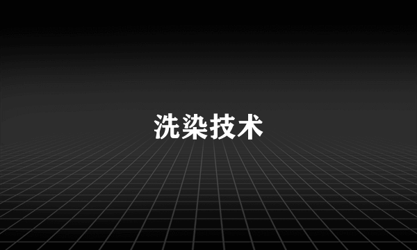洗染技术