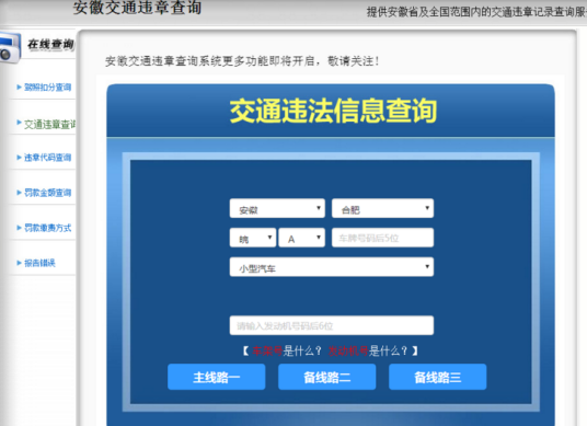 机动车违章查询