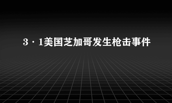 3·1美国芝加哥发生枪击事件