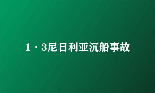 1·3尼日利亚沉船事故