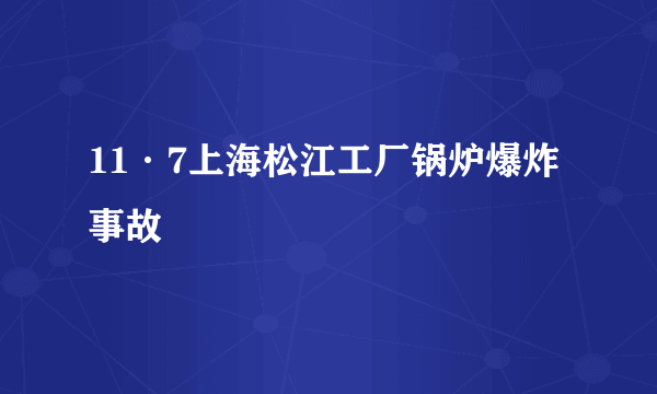 11·7上海松江工厂锅炉爆炸事故