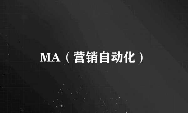 MA（营销自动化）
