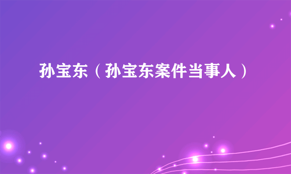 孙宝东（孙宝东案件当事人）