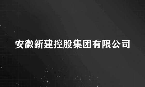 安徽新建控股集团有限公司