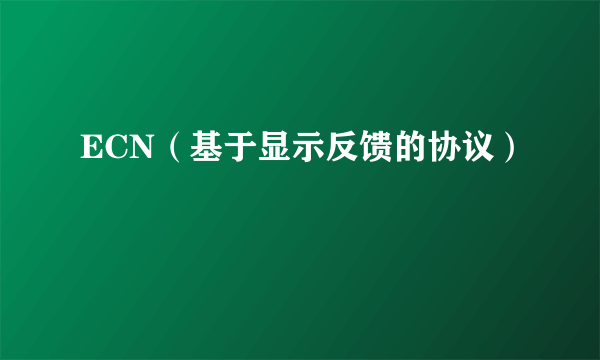 ECN（基于显示反馈的协议）