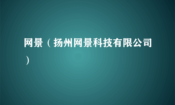 网景（扬州网景科技有限公司）