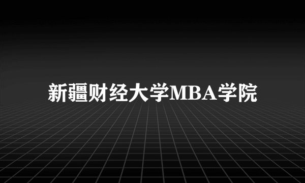 新疆财经大学MBA学院