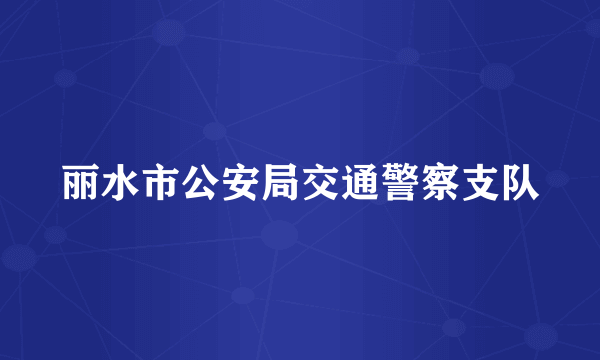 丽水市公安局交通警察支队