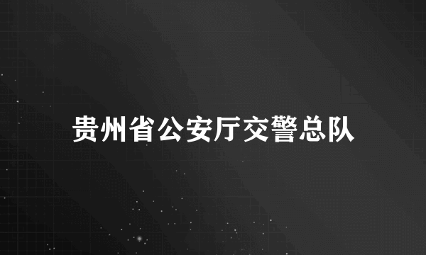 贵州省公安厅交警总队