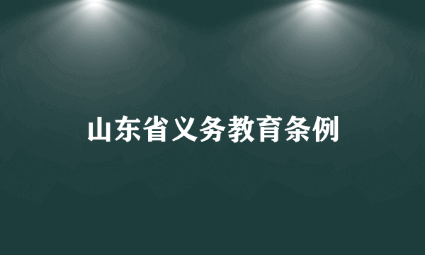 山东省义务教育条例