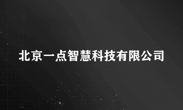 北京一点智慧科技有限公司