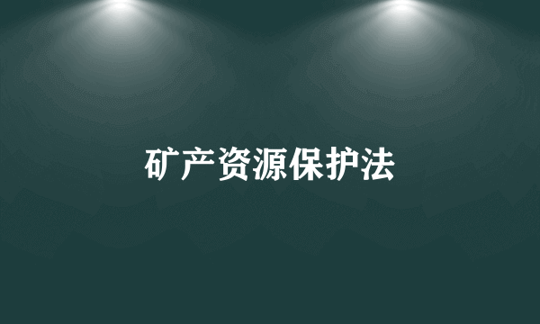 矿产资源保护法