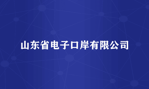 山东省电子口岸有限公司