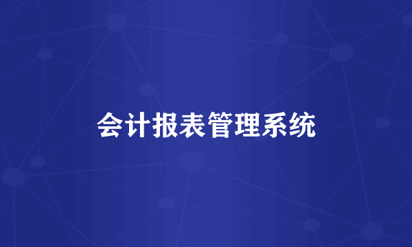 会计报表管理系统