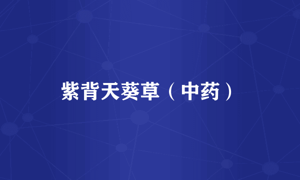 紫背天葵草（中药）