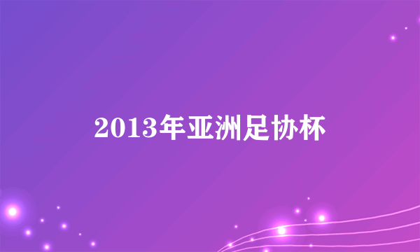 2013年亚洲足协杯