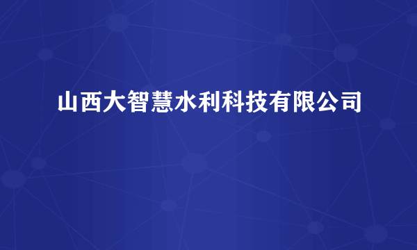山西大智慧水利科技有限公司