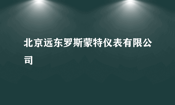 北京远东罗斯蒙特仪表有限公司