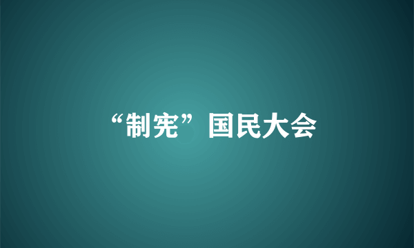 “制宪”国民大会
