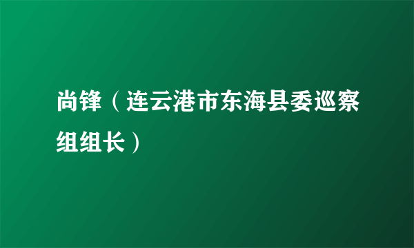 尚锋（连云港市东海县委巡察组组长）