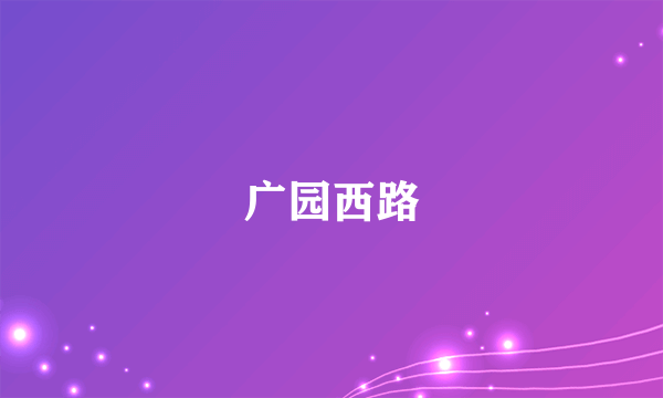 广园西路