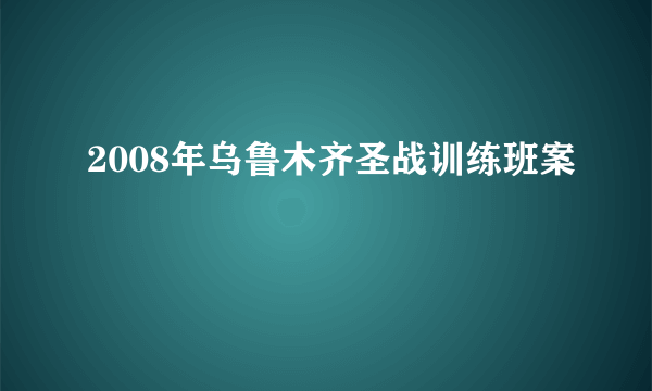 2008年乌鲁木齐圣战训练班案