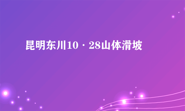 昆明东川10·28山体滑坡