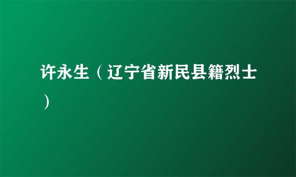 许永生（辽宁省新民县籍烈士）