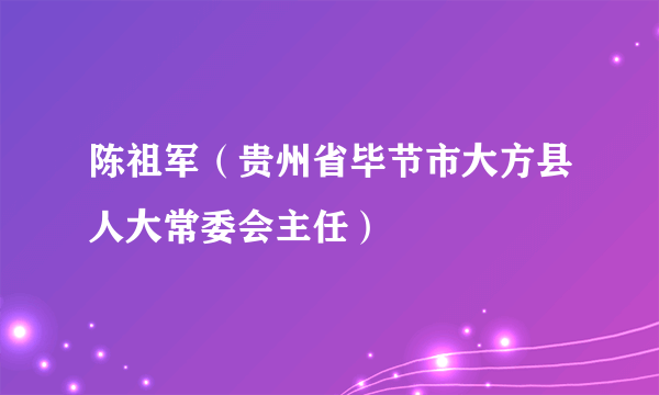 陈祖军（贵州省毕节市大方县人大常委会主任）