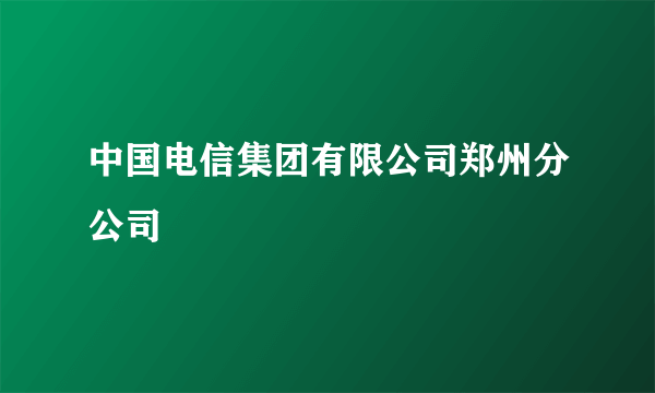 中国电信集团有限公司郑州分公司